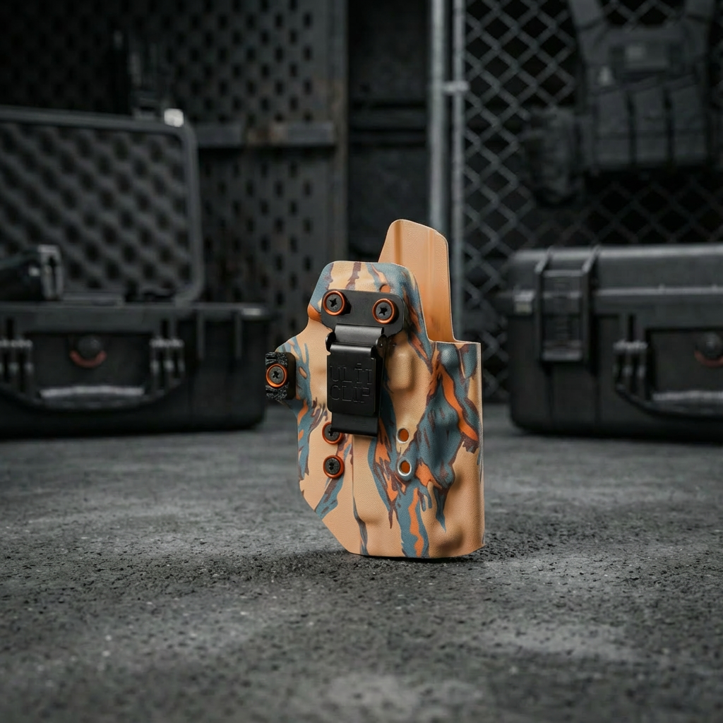 Fortis Tactical Özel Baskı Kamuflaj Kydex Tabanca Kılıfı - Ulticlip Sistemli ve Red Dot Uyumlu IWB Holster